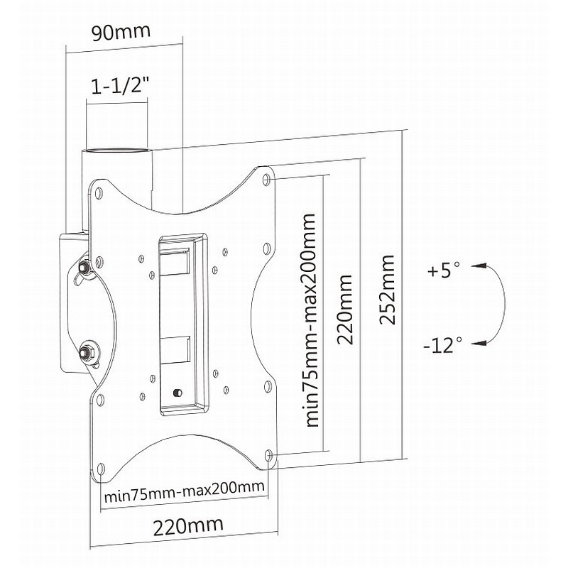 Flat Tv 1 5 Npt Pipe Ceiling Mount 23 42 200x200 Ce8 0622 One Stop Shop For Home Security Products